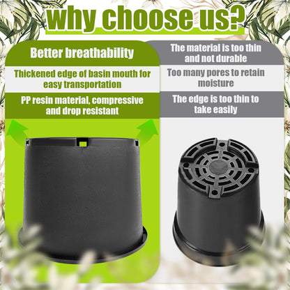 7 Gallon Nursery Pots Plastic Container Injection Molded Pot for Plants Flexible with Drainage
