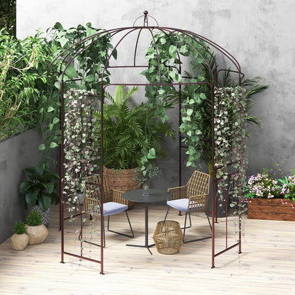 Giantex Birdcage Shape Garden Arbor, 8.4ft High x 7ft Wide, Metal Gazebo Arch Pergola Pavilion for