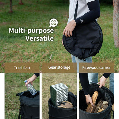 ONETIGRIS Collapsible Trash Can for Camping,12 Gallon Pop up Trash Can with Sorting Clips, Outdoor