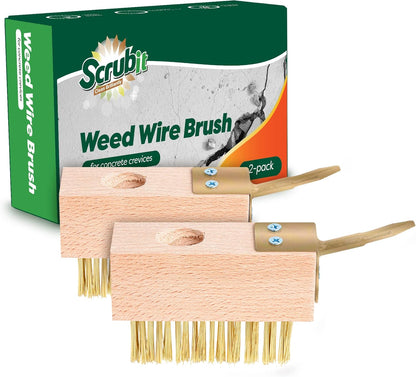 SCRUBIT Moss & Weed Remover Wired Grout Cleaner Brush, Great for Cleaning Decks, Pavers, Patios &