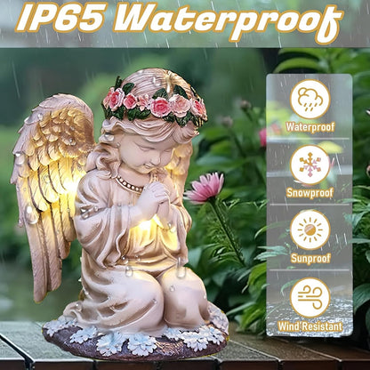 Solar Angel Garden Statue,Figurines Outdoor Decor,Outdoor Solar Statue with LED Lights for