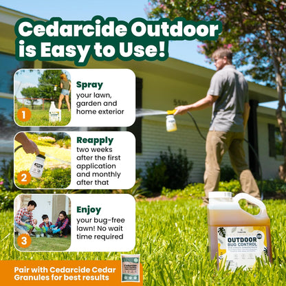 Cedarcide Outdoor Bug Spray | Kills & Repels Mosquitoes, Ticks, Fleas, Mites & More with Natural