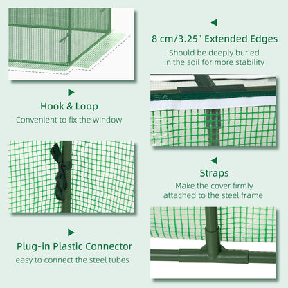 Outsunny 71" x 36" x 28" Mini Greenhouse Portable Hot House for Plants with Large Zipper Windows