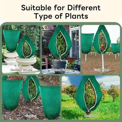 YATHO Plant Covers Freeze Protection 2 Packs 31.5" W X 47.3" H Thicker Large Outdoor Winter Frost