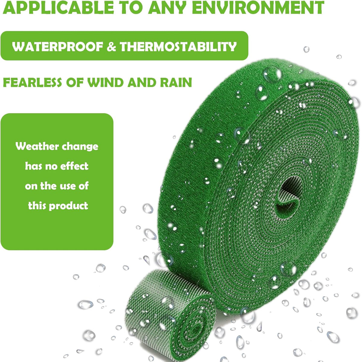 Green Garden Ties|Plant Ties for Climbing Plants 100 feet x1/2‘’in 3 Rolls|Plant Supports for