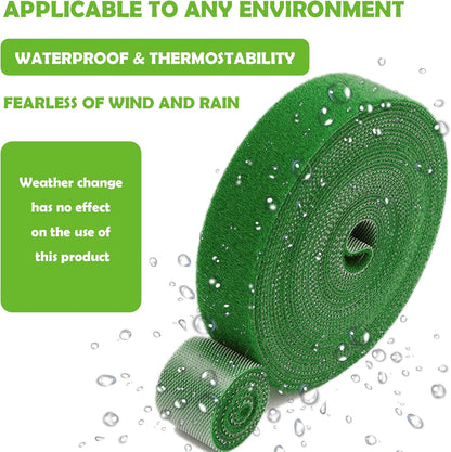 Green Garden Ties|Plant Ties for Climbing Plants 100 feet x1/2‘’in 3 Rolls|Plant Supports for
