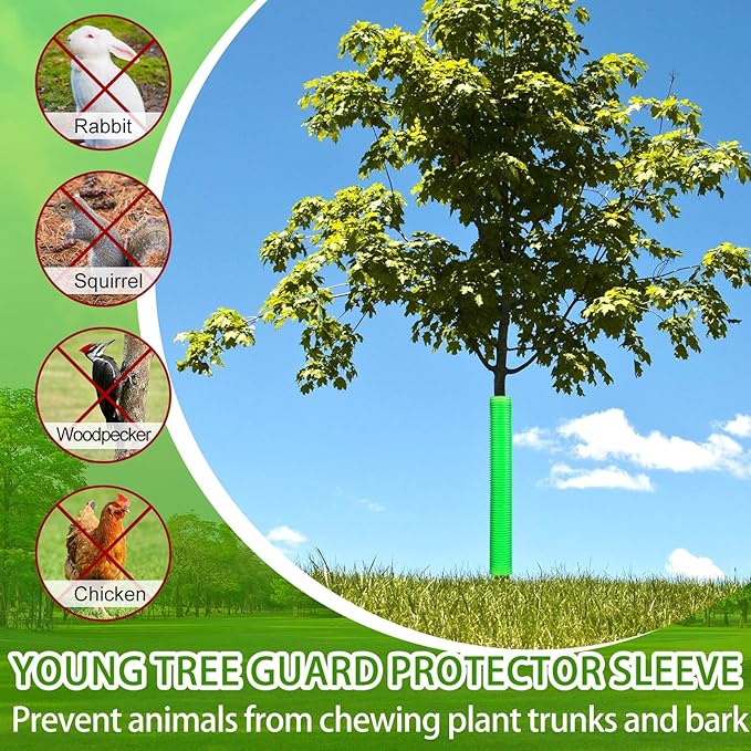 Menkxi 20 Pcs Corrugated Tree Guards Tubes Plastic Saplings Tree Trunk Protectors Wraps to Protect