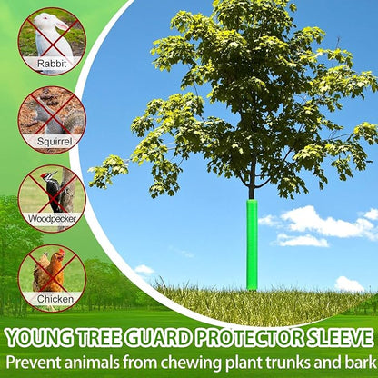 Menkxi 20 Pcs Corrugated Tree Guards Tubes Plastic Saplings Tree Trunk Protectors Wraps to Protect