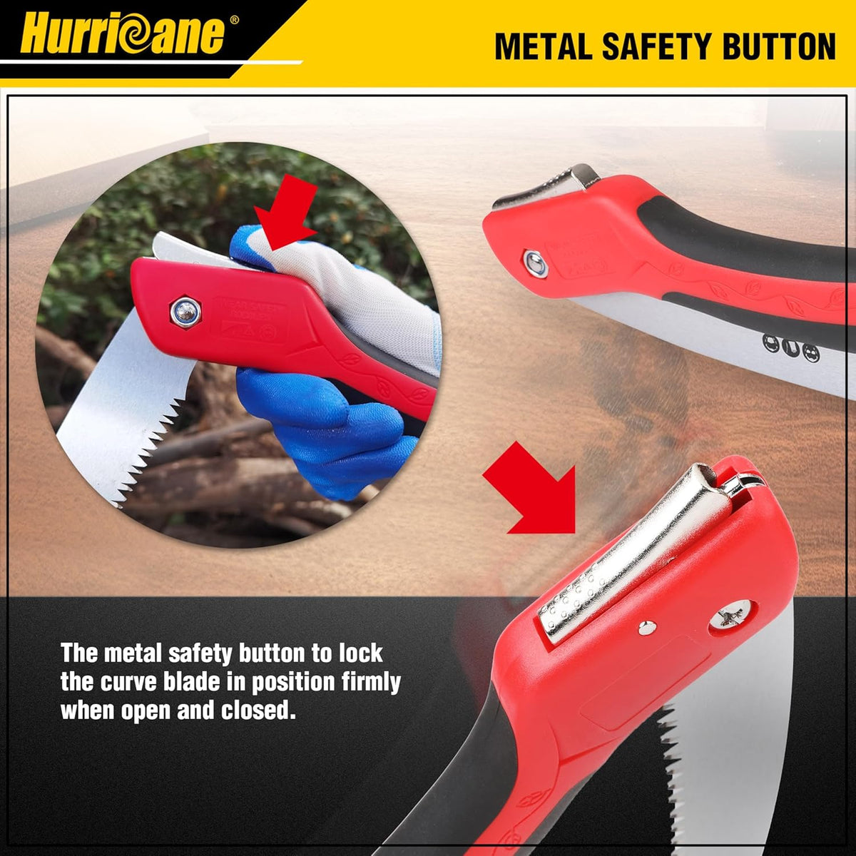 HURRICANE Folding Hand Saw, 10 Inch Pruning Saw, Hand Saw for Wood Cutting, Camping Tree Saw with