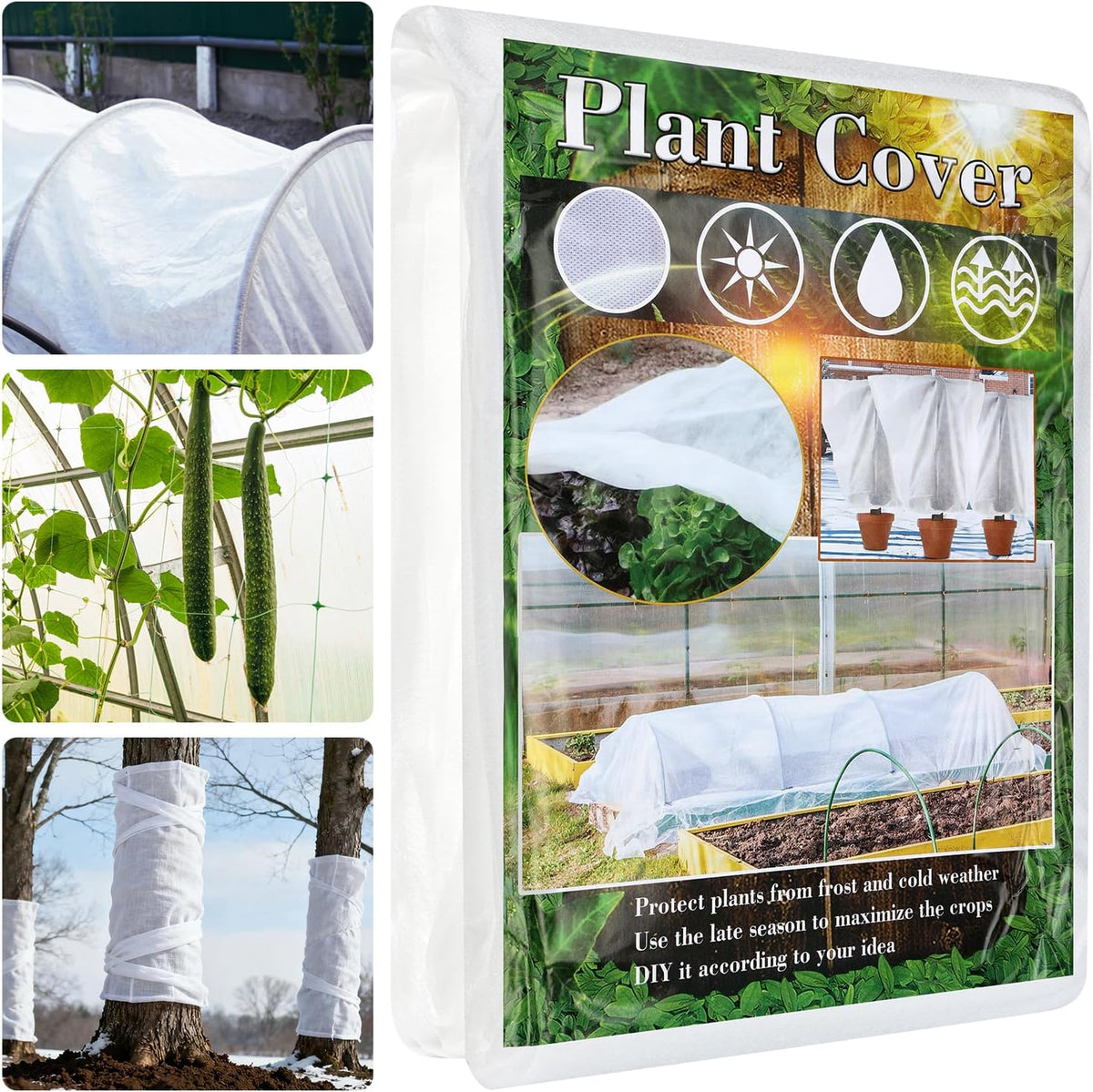 Plant Covers Freeze Protection 6.6 ft x 16 ft Floating Row Cover 1oz/yd² Garden Fabric Plant Cover