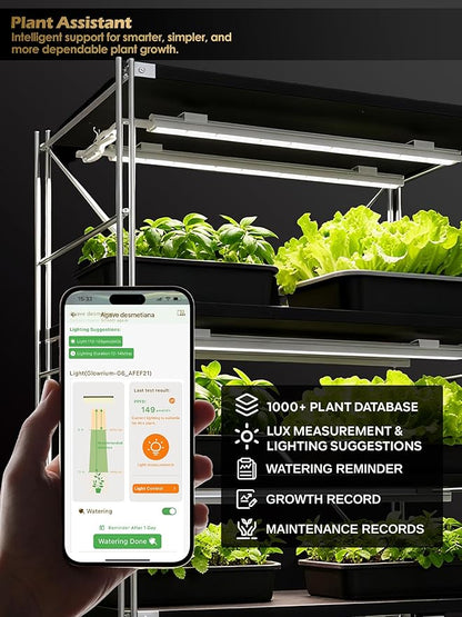 Smart Grow Light for Indoor Plants,3500K Full Spectrum LED Plant Light Strips with 3/9/12H Auto