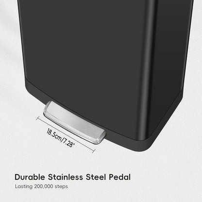 EKO Hudson Matte Stainless Steel 75 Liter/20 Gallon Large Kitchen Trash Can, Tall Step Garbage Can