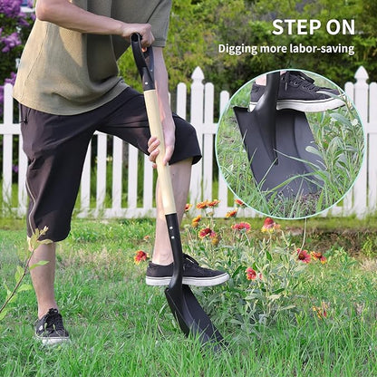 Square Shovel, Shovels for Digging with D-Handle, Overall 41-Inch Long Garden Shovel, Transfer