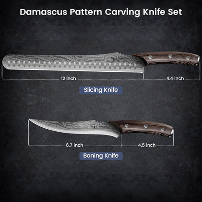 Brisket Slicing Knife Set, Carving and Boning Knife for Meat & Turkey Cutting, Japanese Style High