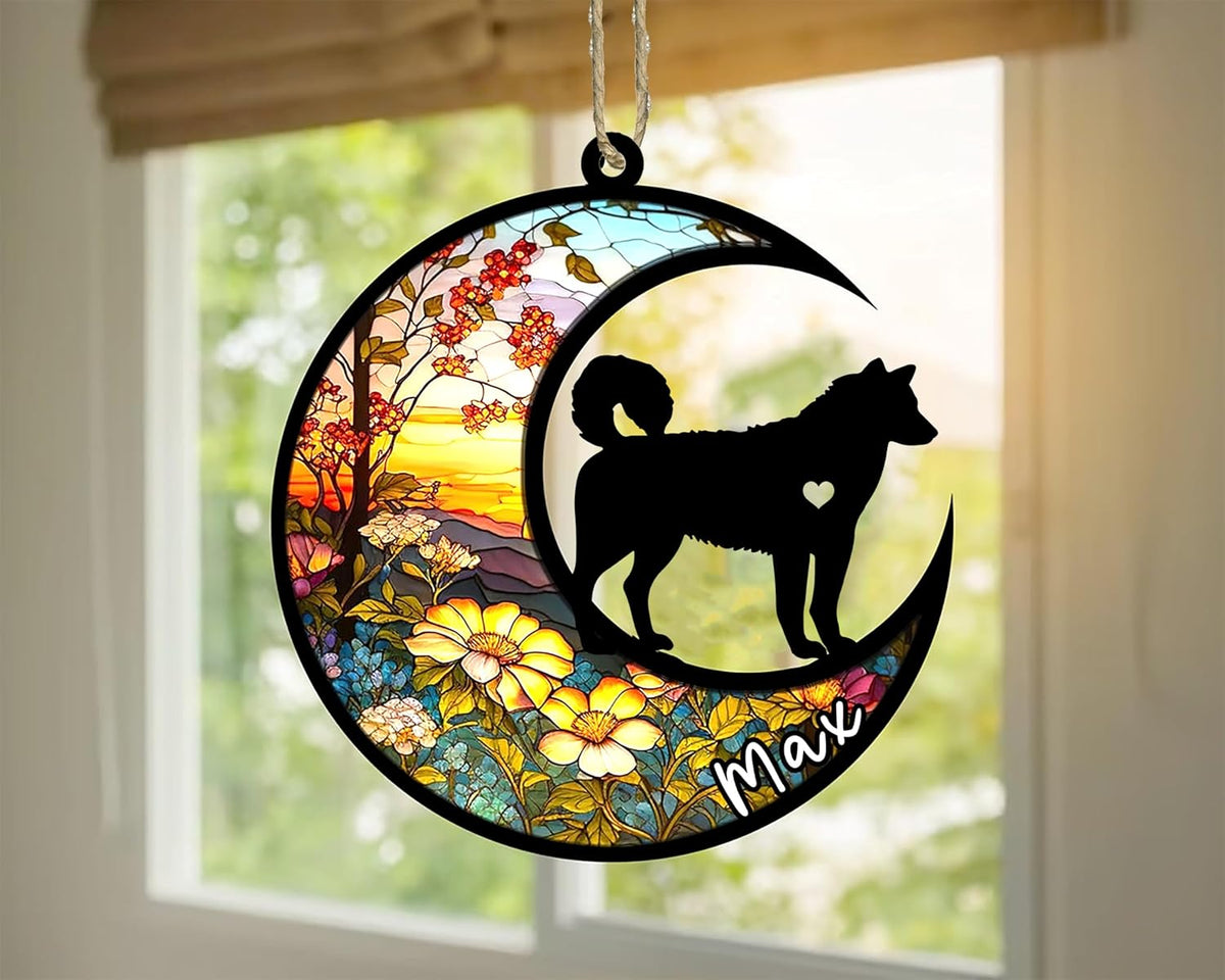 Personalized Dog Memorial, Custom Name Husky Dog Christmas Ornament with Name, Custom Breeds, Pet