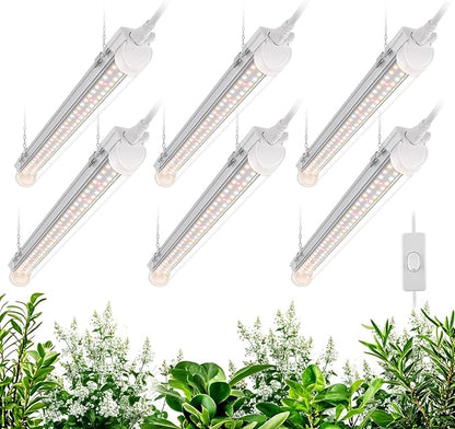 Bstrip T8 Grow Light, 1.4FT 108W (6 x 18W) Plant Lights for Indoor Growing, Full Spectrum with