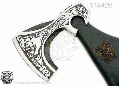 SHINY CRAFTS-Camping Axe Tomahawk Viking Bearded Axe Handmade Viking Axe with Ashwood Handle Viking