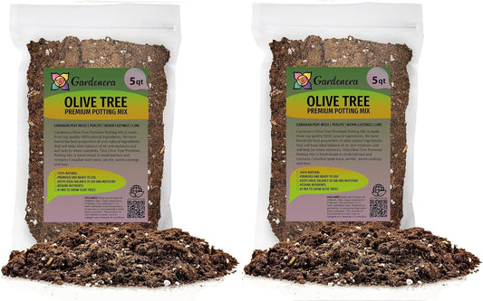 Gardenera Olive Tree Premium Potting Mix - 10 Quart - Enhanced Growth and Nutrient Retention for