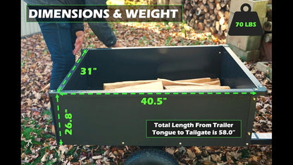 Yard Commander - 400LB Heavy Duty Tow Behind ATV Trailer Steel Dump Cart - 10-Cubic Feet Capacity