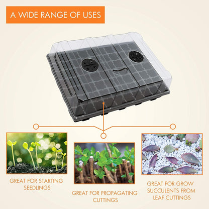 Gardzen Seed Starter Tray, 5 Pack Smiling Face Plant Germination Trays with Total 350-Cell, Seed
