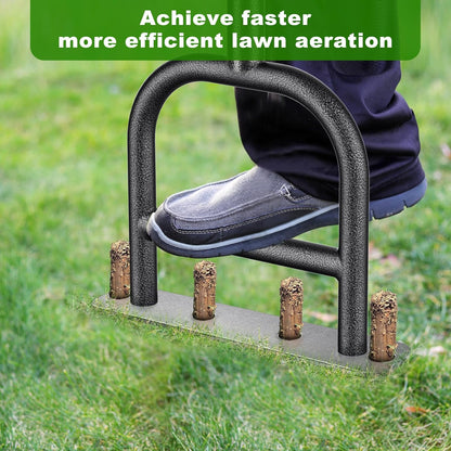 Lawn Coring Aerator Tool, Stainless Steel 4-Core Manual Plug Aerator for Yard & Lawn Aeration