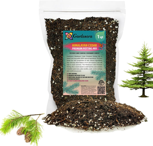 Gardenera Premium Himalayan Cedar Potting Soil Mix - Perfect Balance of Nutrients, Drainage, and
