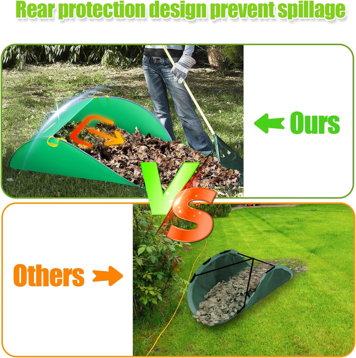 UQM Leaf Collector, Portable Pop Up Leaf Bags, Foldable Leaf Pick Up Tools Patent Number D1005635