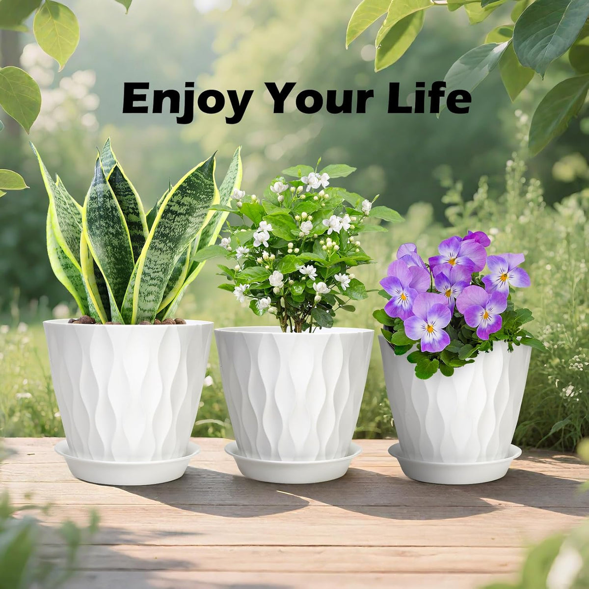 GARDIFE 7/6.5/6/5.5/5/4.5/4 inch Plant Pots, 7 Pack Flower Pots Indoor Outdoor, Planters with
