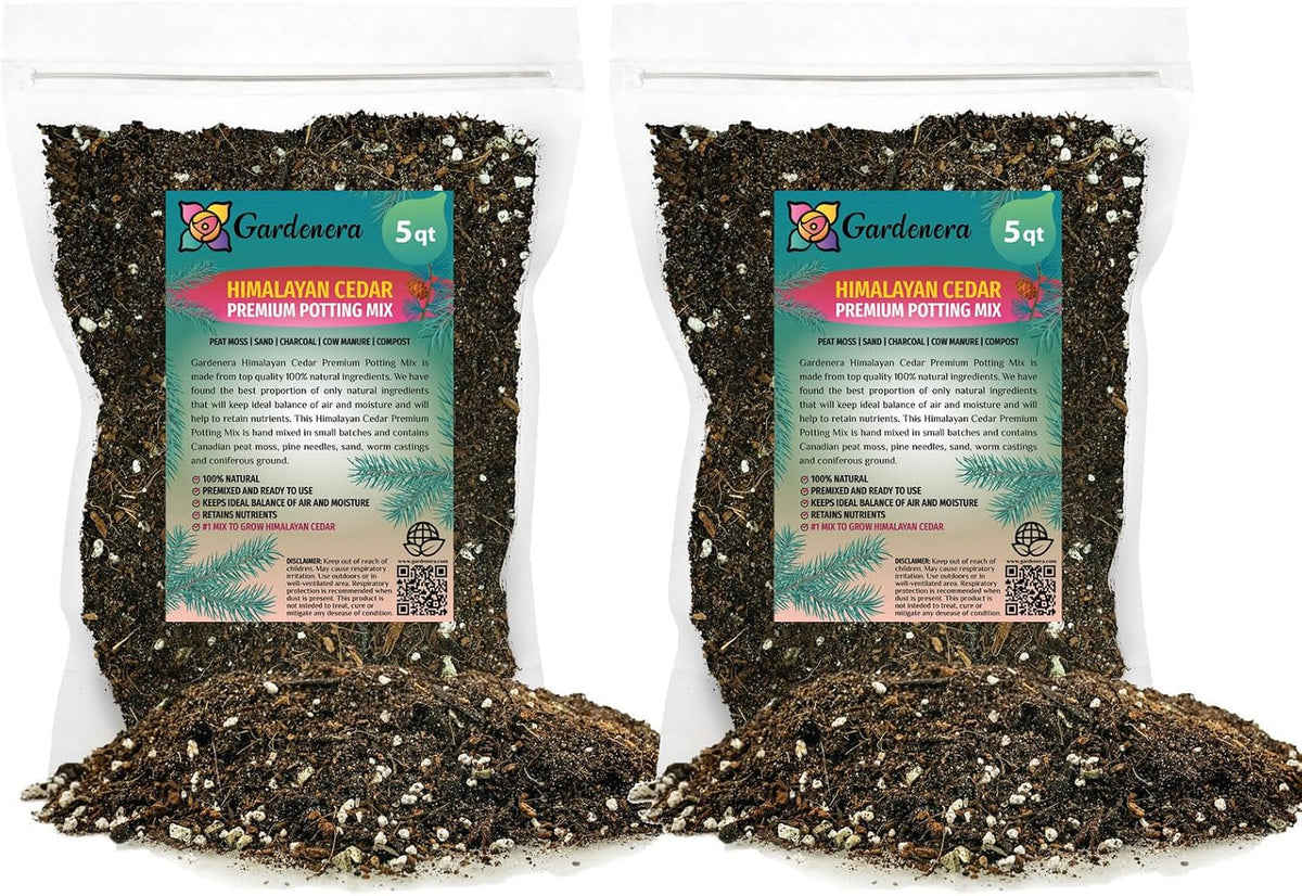 Gardenera Premium Himalayan Cedar Potting Soil Mix - Perfect Balance of Nutrients, Drainage, and