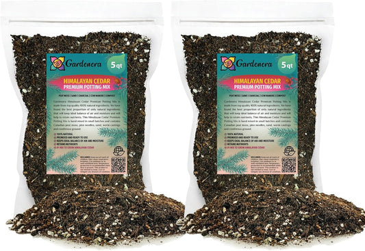 Gardenera Premium Himalayan Cedar Potting Soil Mix - Perfect Balance of Nutrients, Drainage, and
