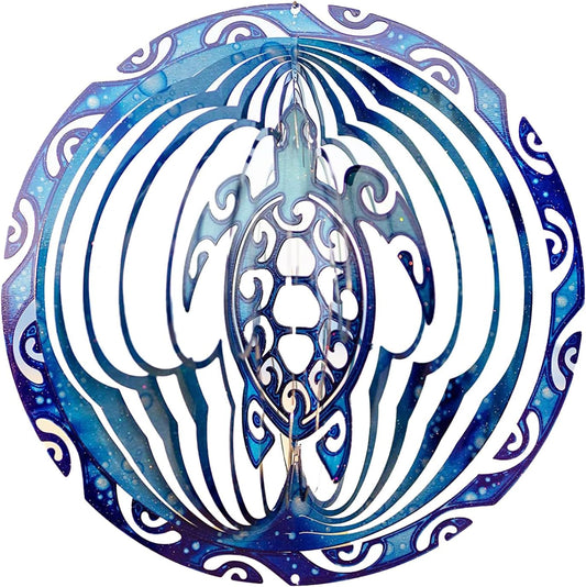 VP Home Tribal Turtle Kinetic Wind Spinners for Yard and Garden Wind Spinner Outdoor Metal Large