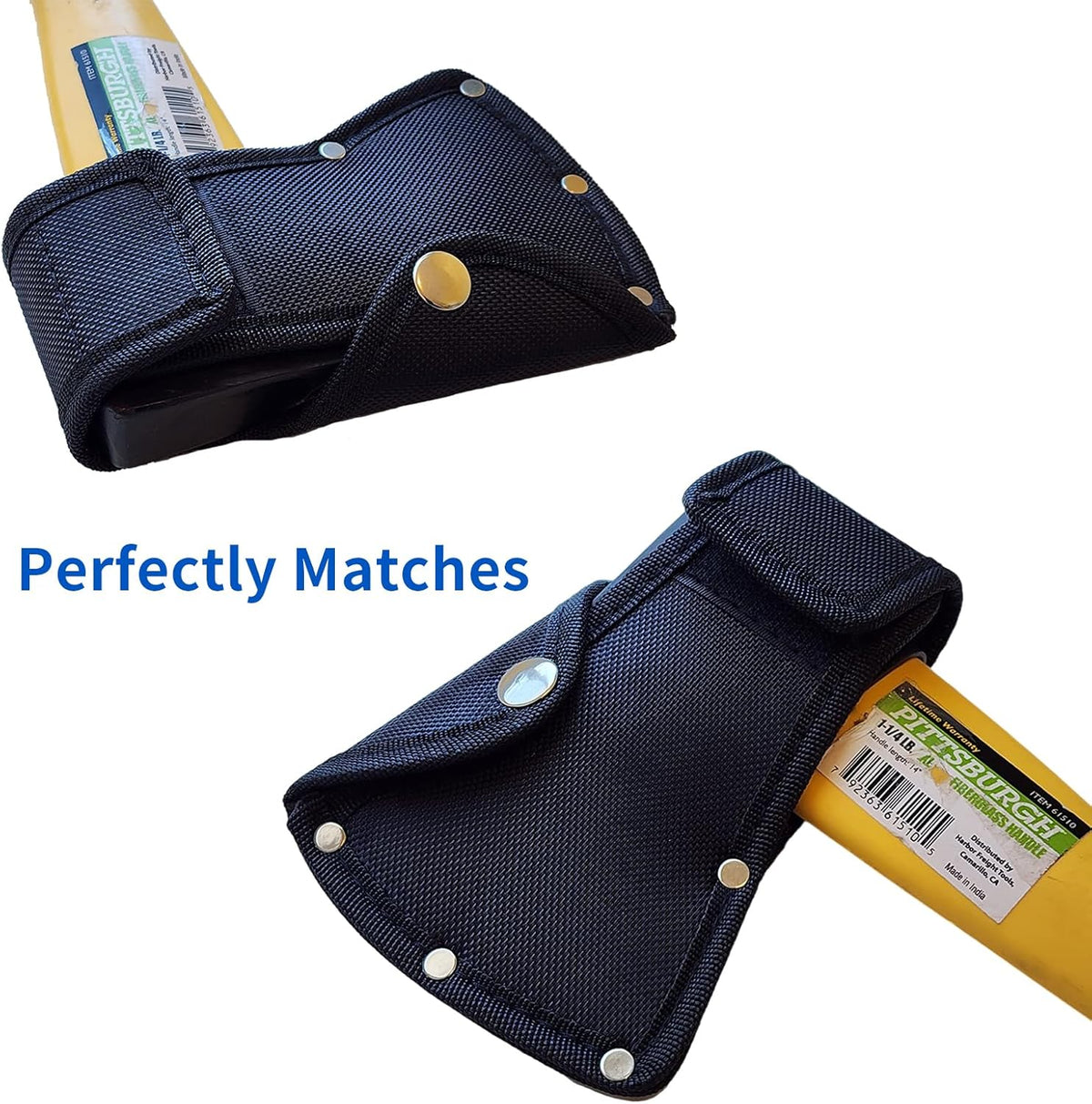 Hatchet Head Sheath Holster, Black Oxford Sheath for 1-1/4Lb Axe, Double Snap Hatchet Protector