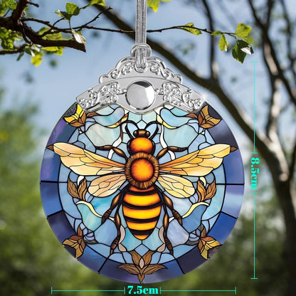 Stained Glass Christmas Ornaments, Jocidea Bee Ornaments for Christmas Tree, Christmas Tree Decor