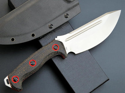 Eafengrow EF137 Fixed Blade Knife, N690 Steel Blade,Micarta Handle Full Tang EDC Fixed Knifes for