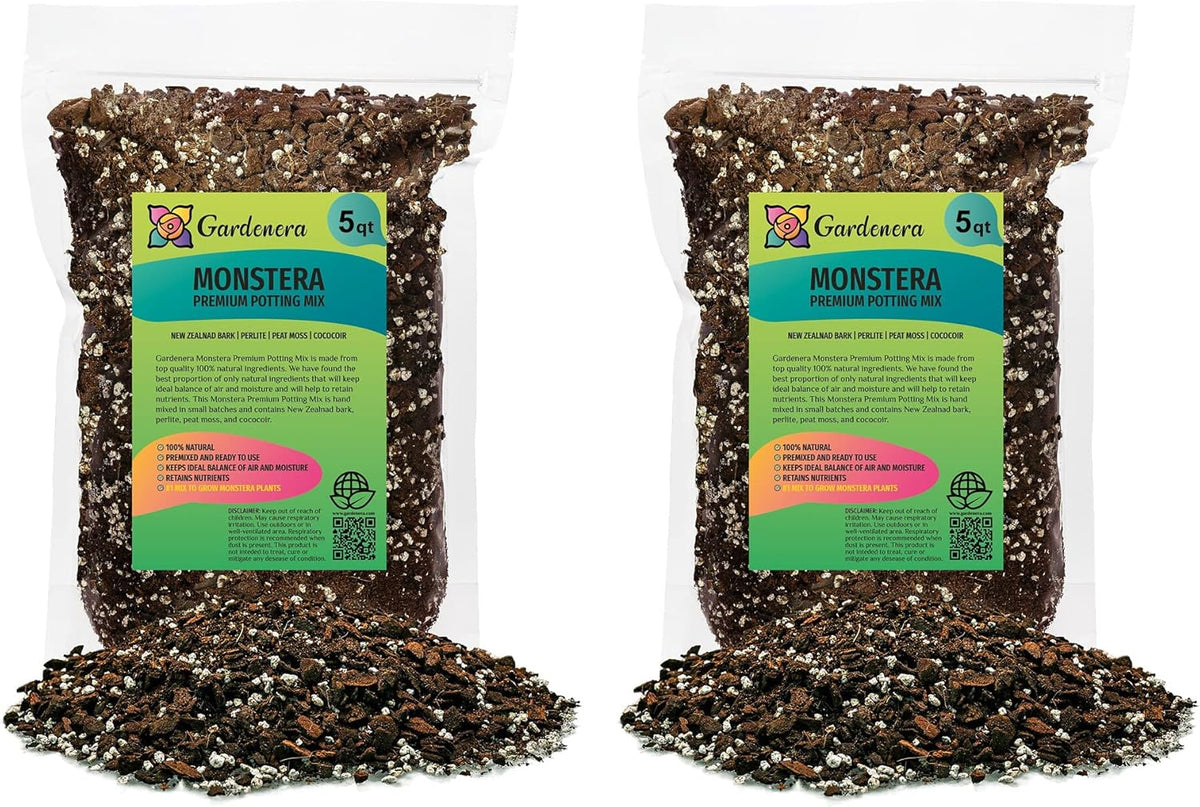 Gardenera Premium Monstera Potting Soil - 10 Quart - Quick Drain Potting Soil for Growing and