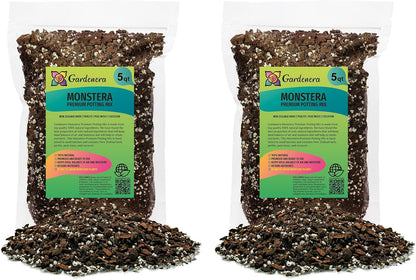 Gardenera Premium Monstera Potting Soil - 10 Quart - Quick Drain Potting Soil for Growing and