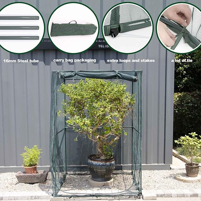 Portable 4'x4' Large 6FT Tall Plant Netting Cover Crop Cages Pest Guard Cover for Vegetables and