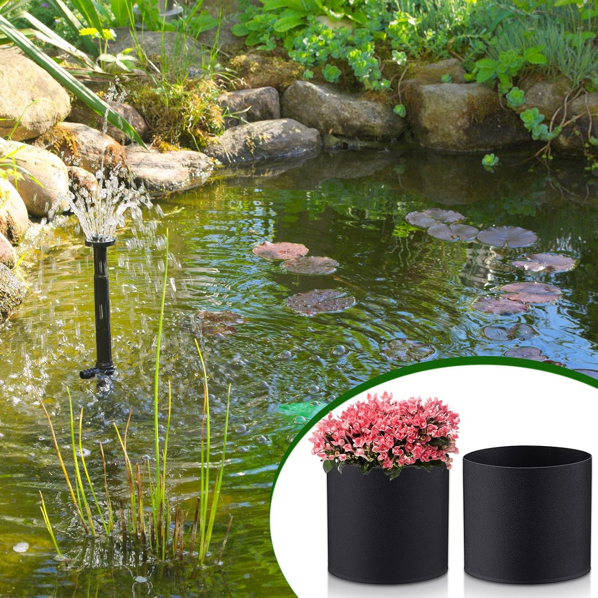 Norme 8 Pcs Aquatic Plant Pots for Pond, Pond Plant Baskets Heavy Duty Fabric Pots for Garden