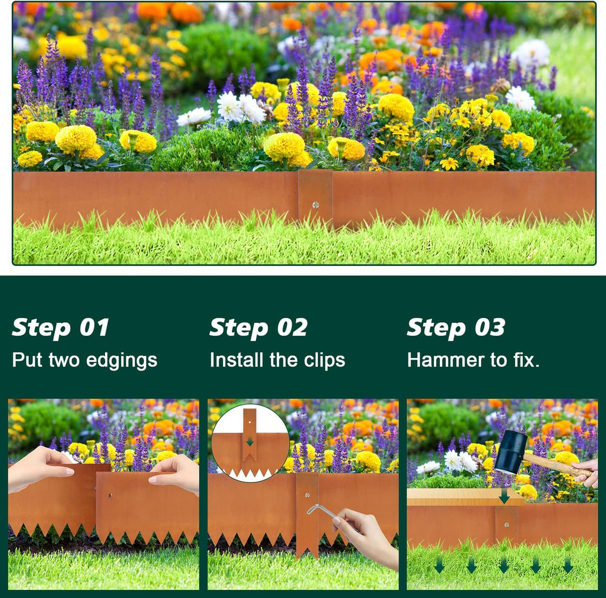 Corten Steel Landscape Edging Steel Landscaping Edging Metal Garden Edging Lawn Edge Border Rust