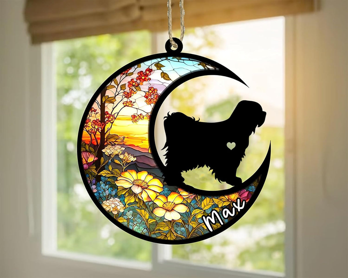 Personalized Dog Memorial, Custom Name Tibetan Terrier Dog Christmas Ornament with Name, Custom
