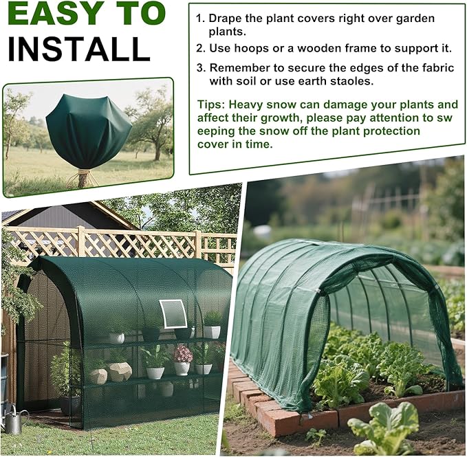 Plant Covers Freeze Protection 10 x 30 FT 1.2oz/yd² Frost Cloth Blankets for Outdoor Plants in