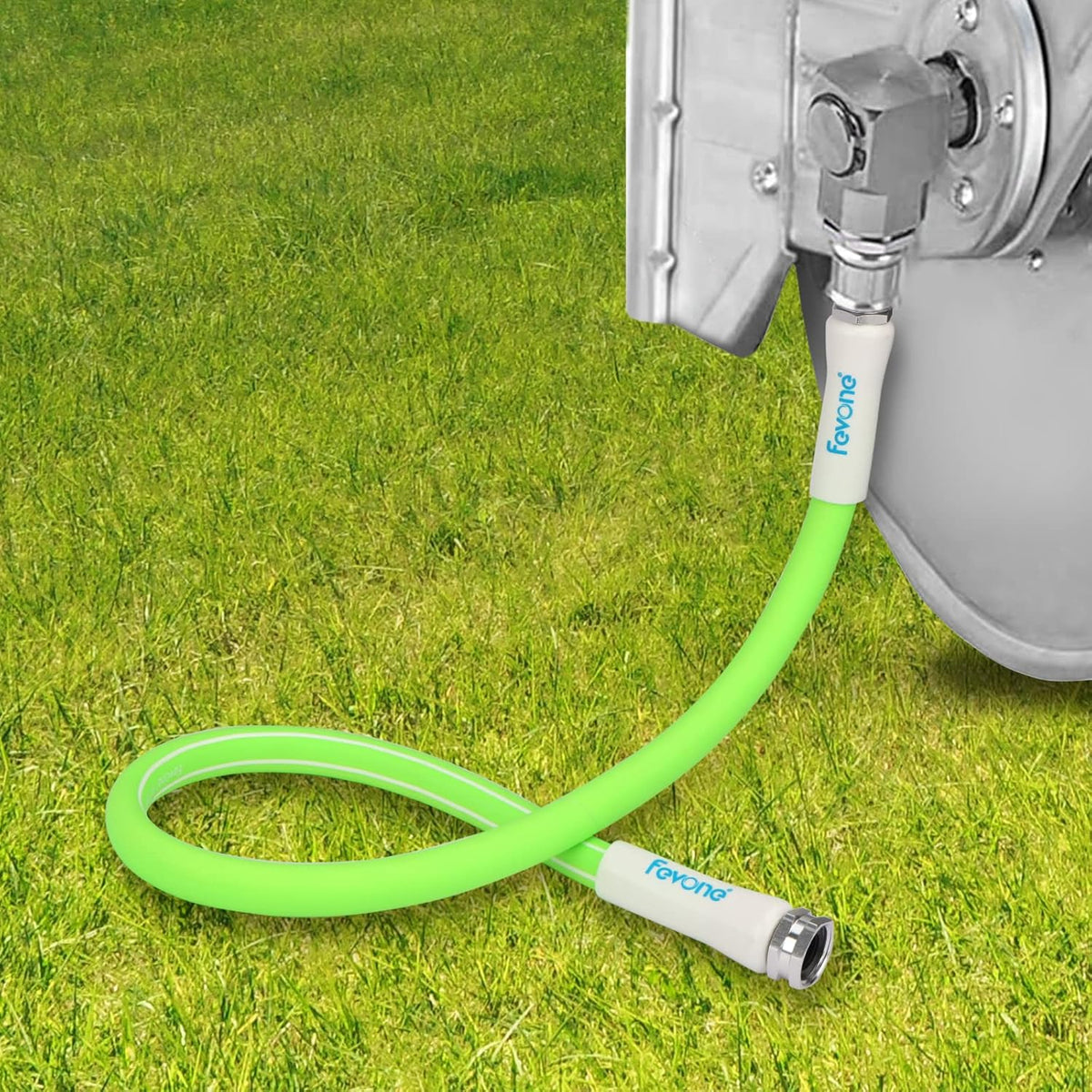 Fevone 25 ft x 5/8" Heavy Duty Garden Hose, Drinking Water Safe, Flexible & Kink-Free Hybrid