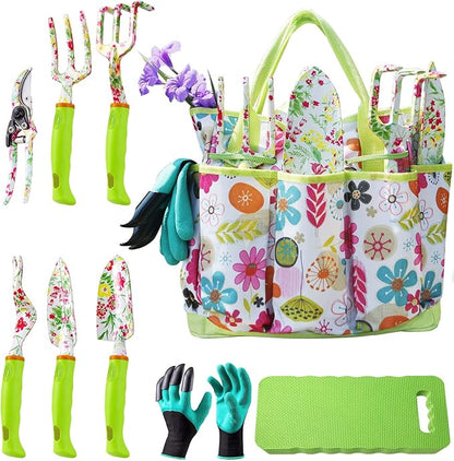 NAYE Garden Tool Set,Cute Gardening Gifts for Women,Birthday Gifts for Mom,Heavy Duty Tool Kit with