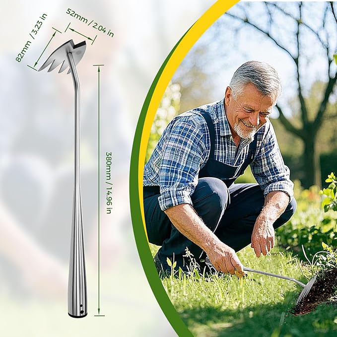 2025 Upgraded Weed Puller Tool, 4-Tooth Manganese Steel Manual Weeders, Portable Garden Weed
