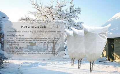 Gardzen 5-Pack Plant Cover Drawstring Tree Cover, Winter Freeze Plant Protection, Tree Jacket Frost