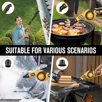 EWORK Small Leaf Blower Cordless 21V 200MPH Lightweight Electric Leaf Blower with 2x2.0Ah Battery