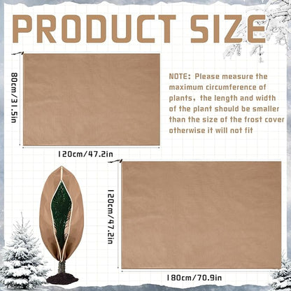 4 Pcs Plant Covers Freeze Protection Reusable Plant Protector with Zipper and Drawstring, Winter