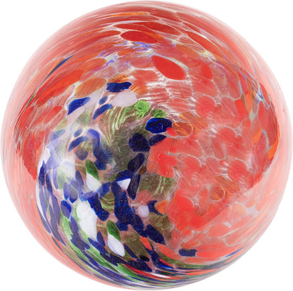 Echo Valley 8155 10-Inch Glow-in-the-Dark Illuminarie Glass Gazing Globe, Red Swirl