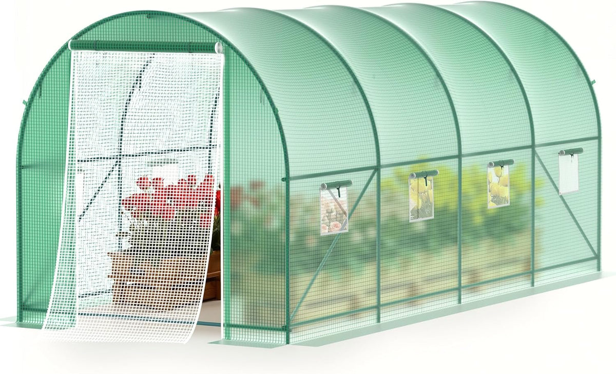 Greenhouses for Outdoors Heavy Duty 15 x 7 x 7 FT Portable Greenhouse for Winter with 8 Ventilated