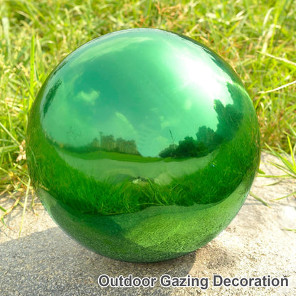 Nerien 12 Inch Gazing Ball, Stainless Steel Garden Mirror Globe, Polished Ornament Sphere, Hollow